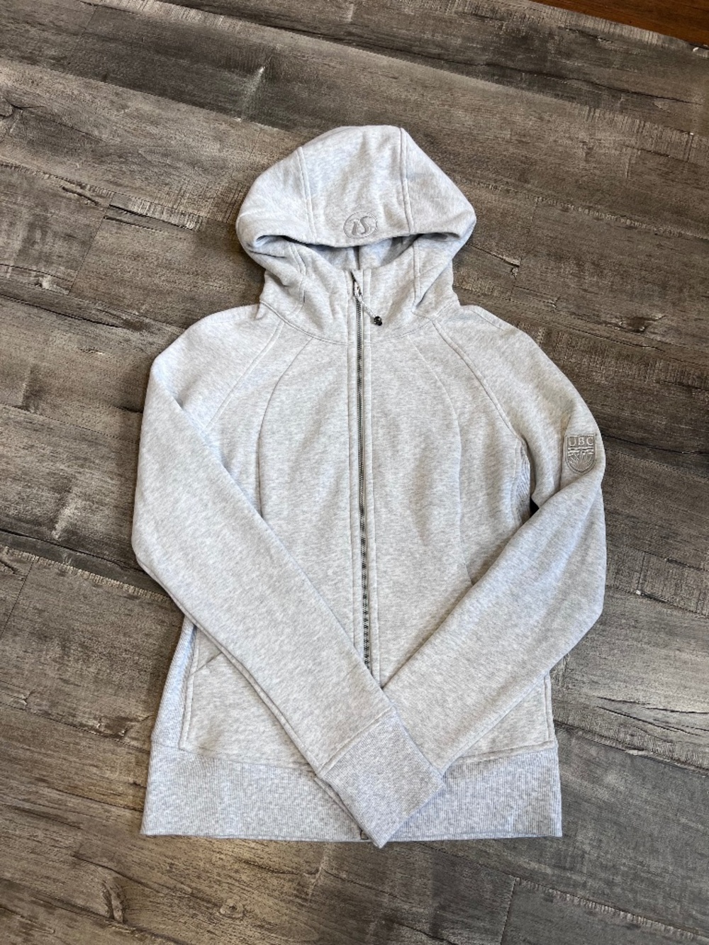 lululemon grey scuba zip up sweater size 8